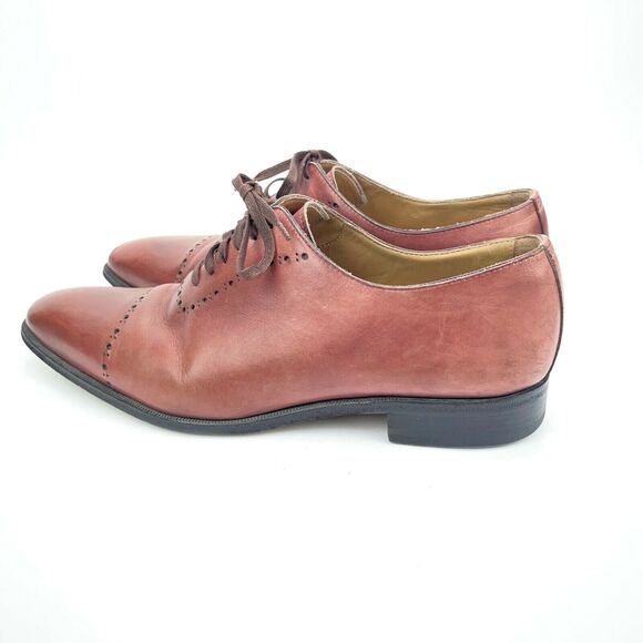 Romano Martegani Boutique Line Burgundy Brown Oxford Lace Leather Mens 8.5 Shoes main image 7